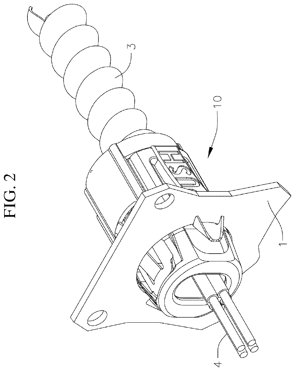 Cable through panel feedthrough connector with release buttons