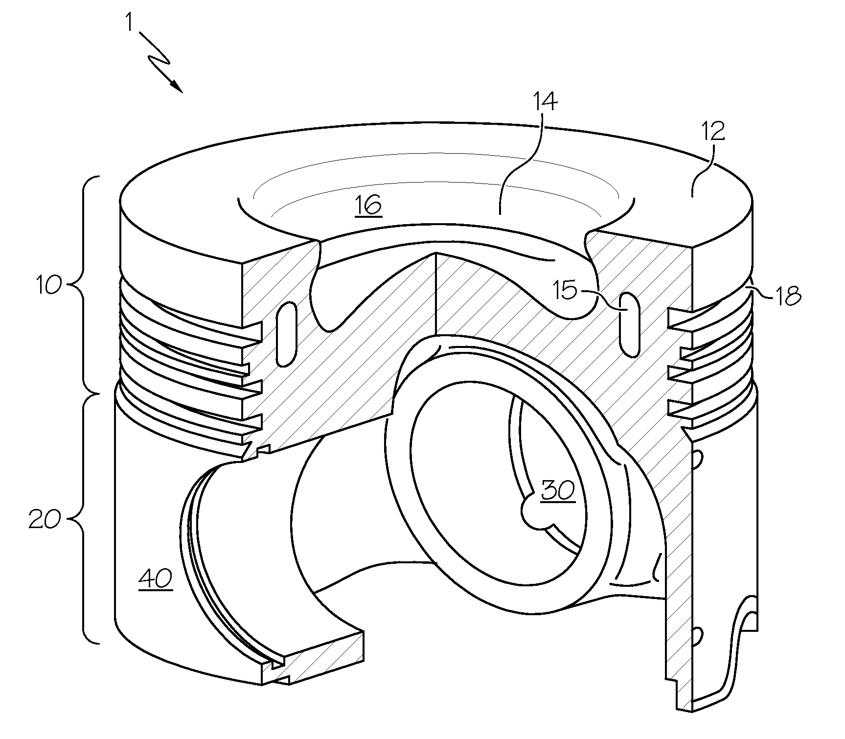 Sand Casting An Aluminum Diesel Piston With An As-Cast, Reentrant Combustion Bowl For Light Or Medium Duty Diesel Engines