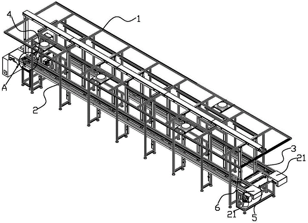 General assembly line body for vacuum pump assembly line