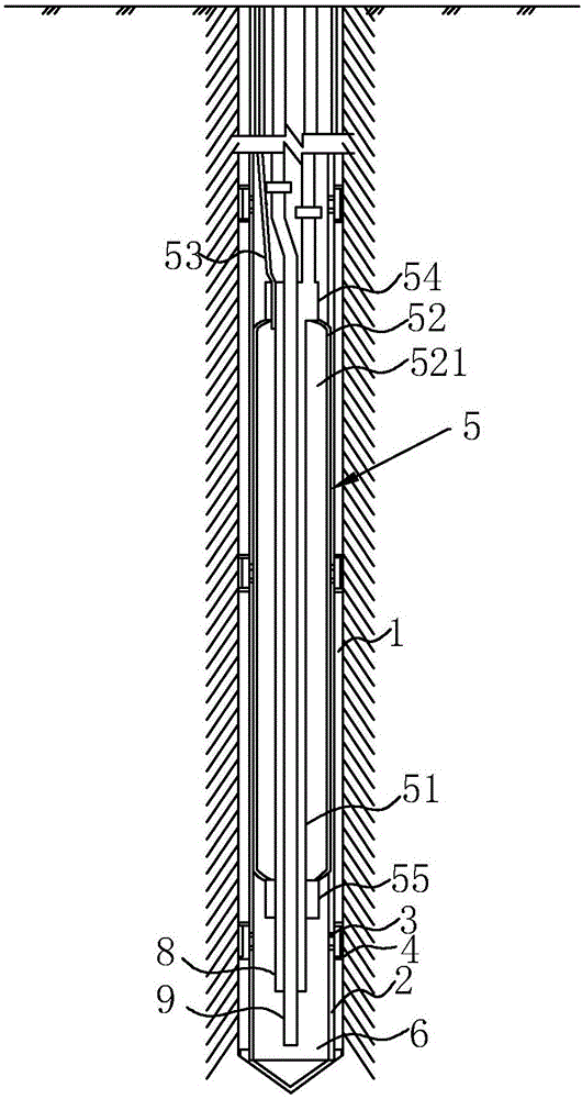 Grouting structure and grouting method for ground surface ultra-deep hole double liquid slurry grouting