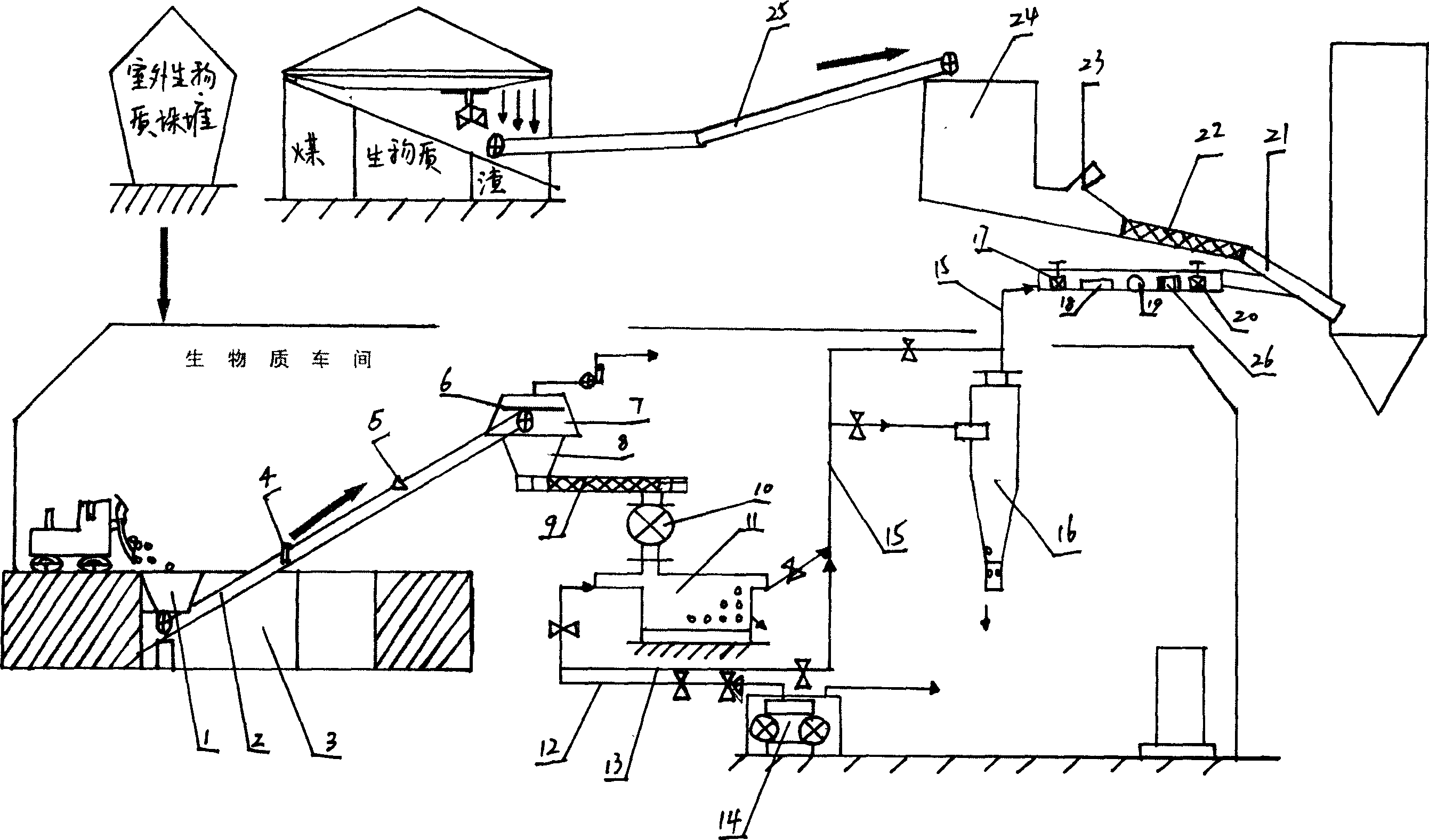 Device and system for feeding large bio-material to furnace for directly burning generating