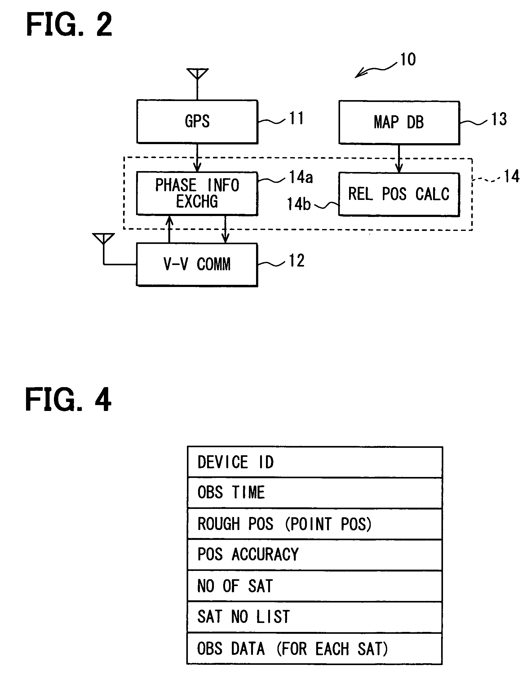 Relative inter-vehicle position calculation apparatus, transmission apparatus and program for same