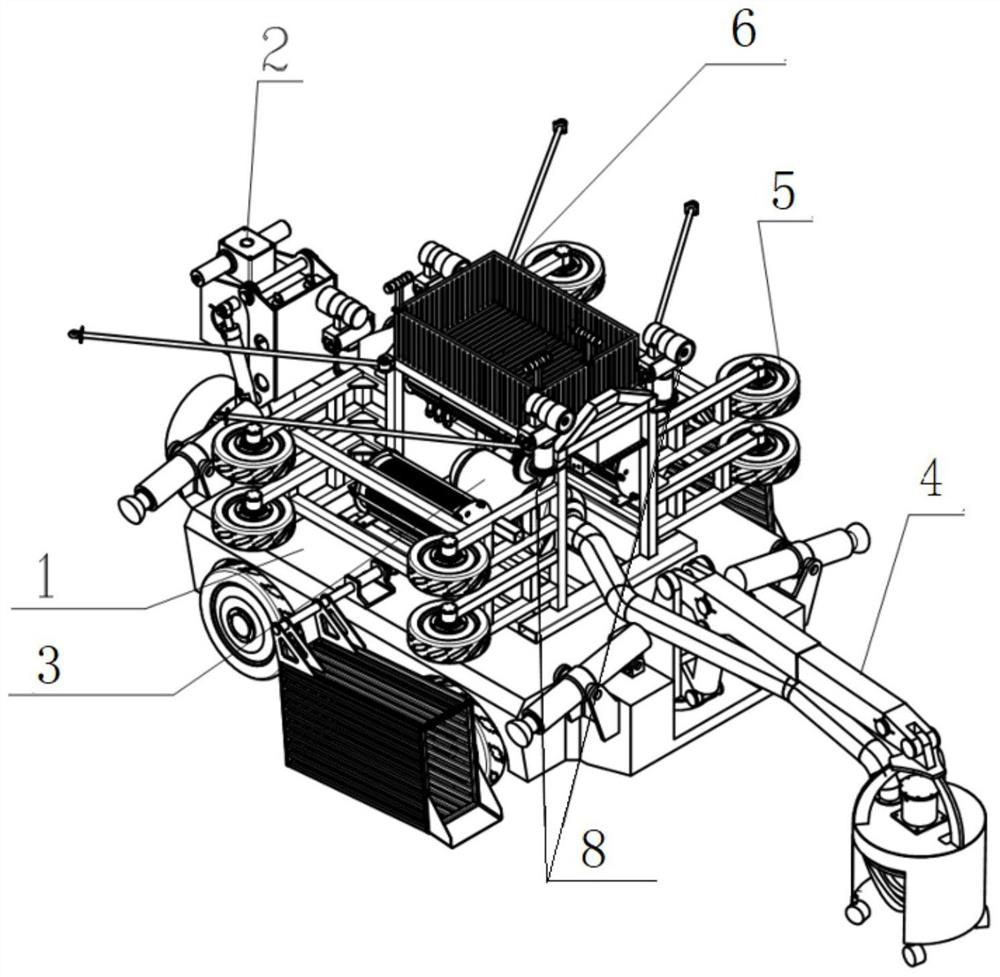 Propeller-driven left and right swinging cutter-suction dredging robot with trajectory correction function