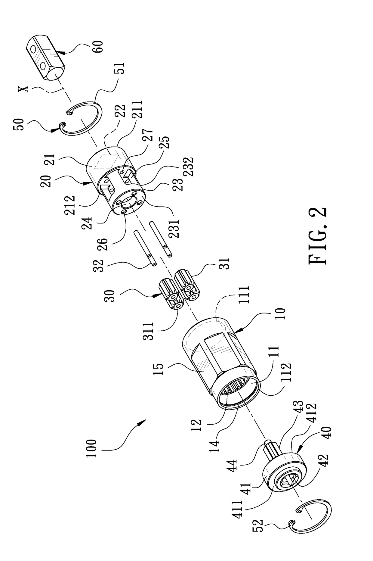 Hand tool adapter capable of increasing output torque or rotational speed