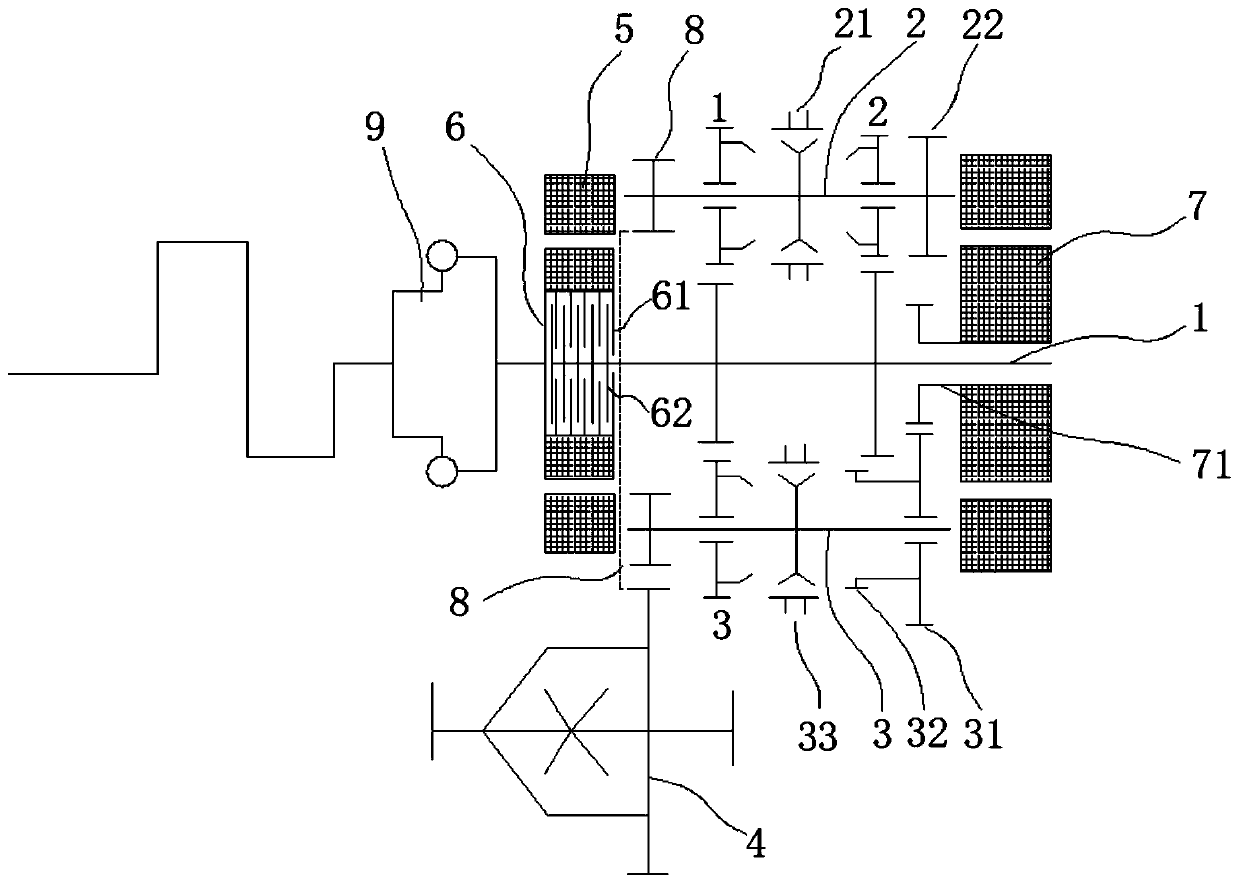 Hybrid transmission with high-speed self-disengaging function