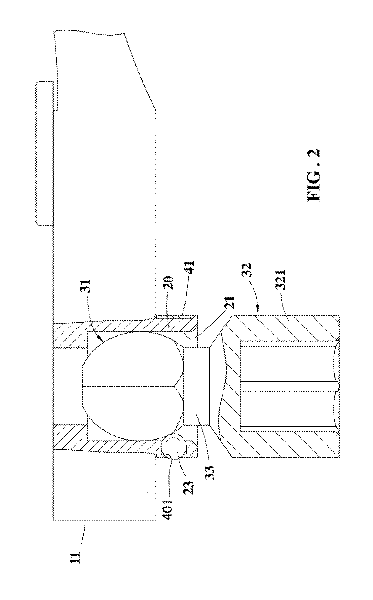 Connection device for connecting and releasing a socket relative to a ratchet wrench