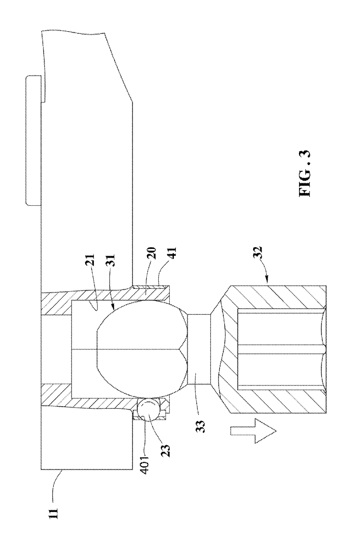 Connection device for connecting and releasing a socket relative to a ratchet wrench