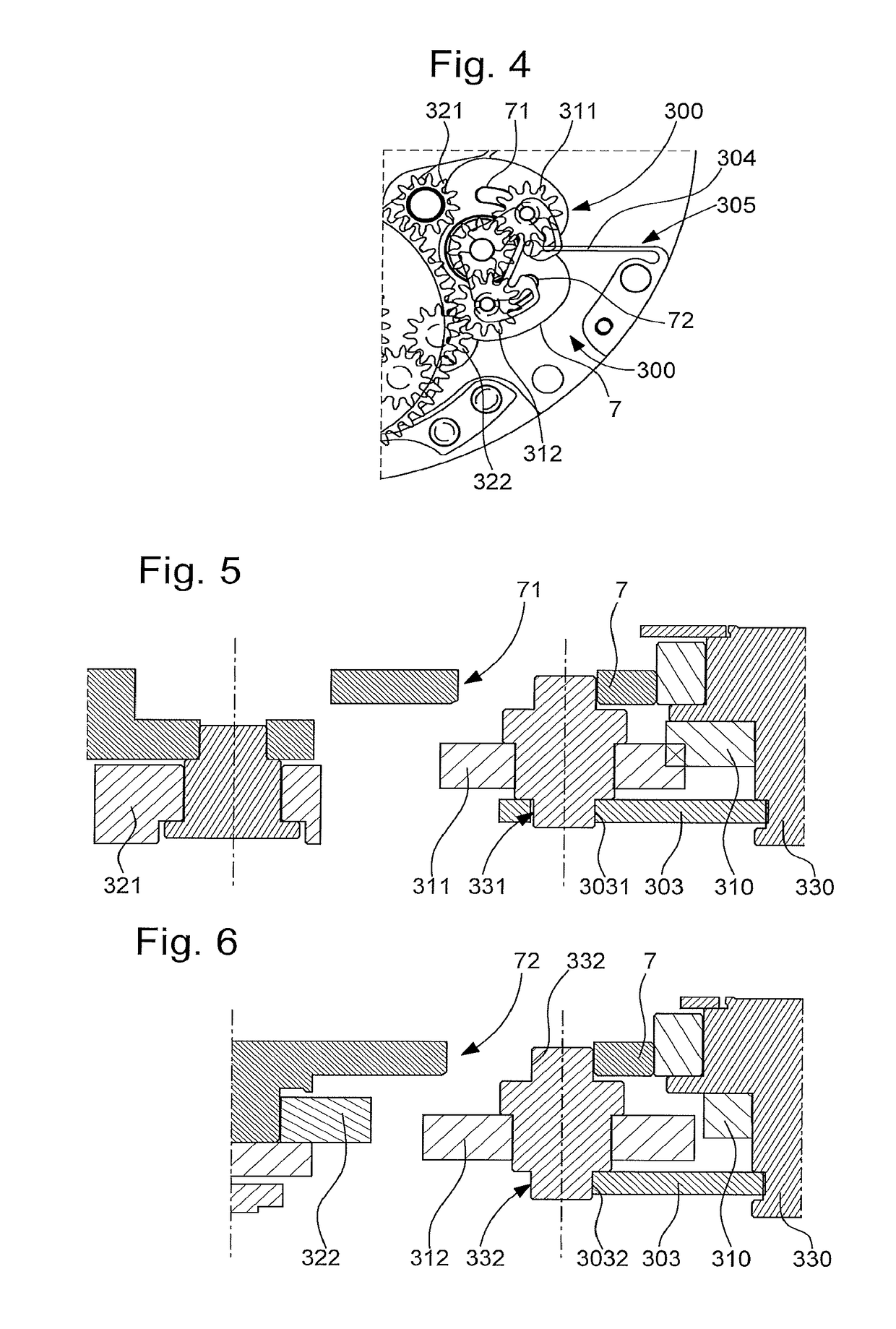 Timepiece mechanism for bidirectional correction of a plurality of displays