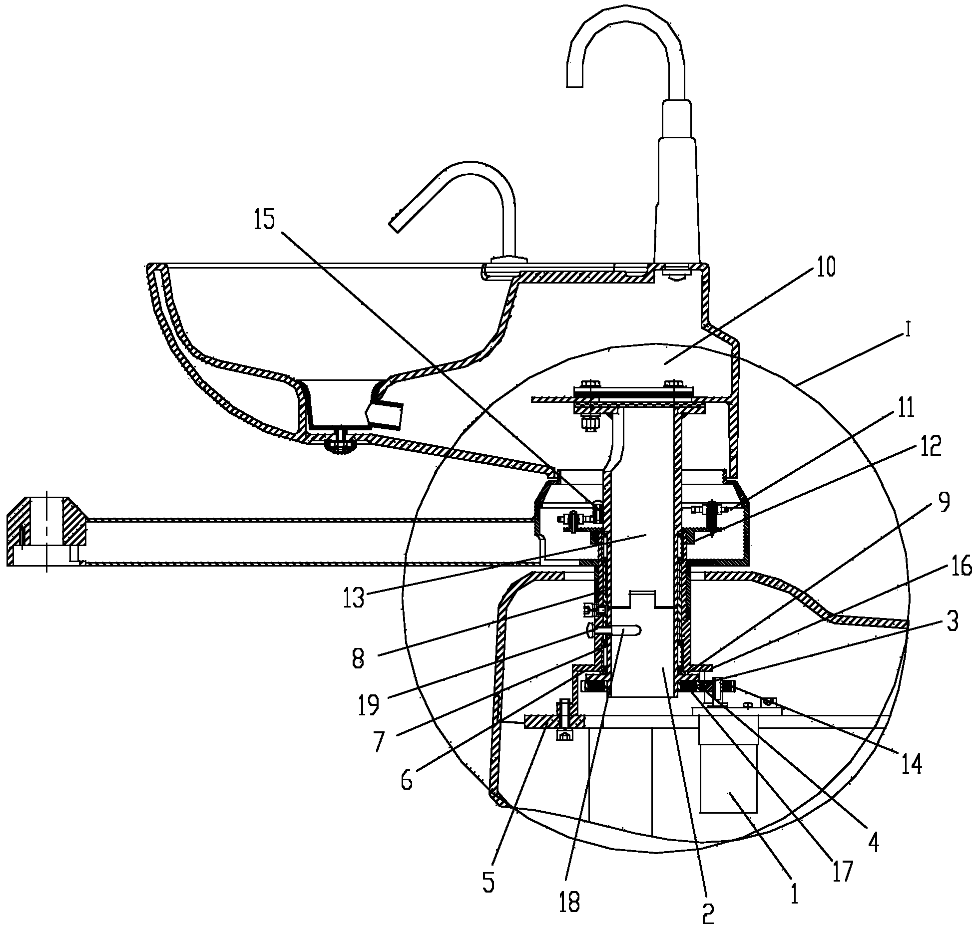 Rotary mechanism of spittoon for dental unit