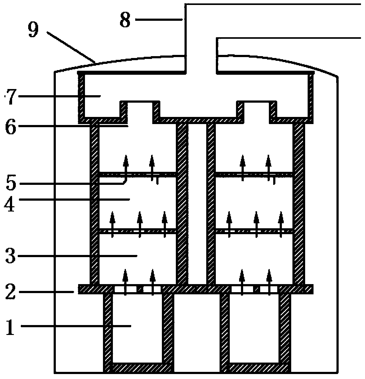 A graphite deposition device for a chemical vapor deposition furnace