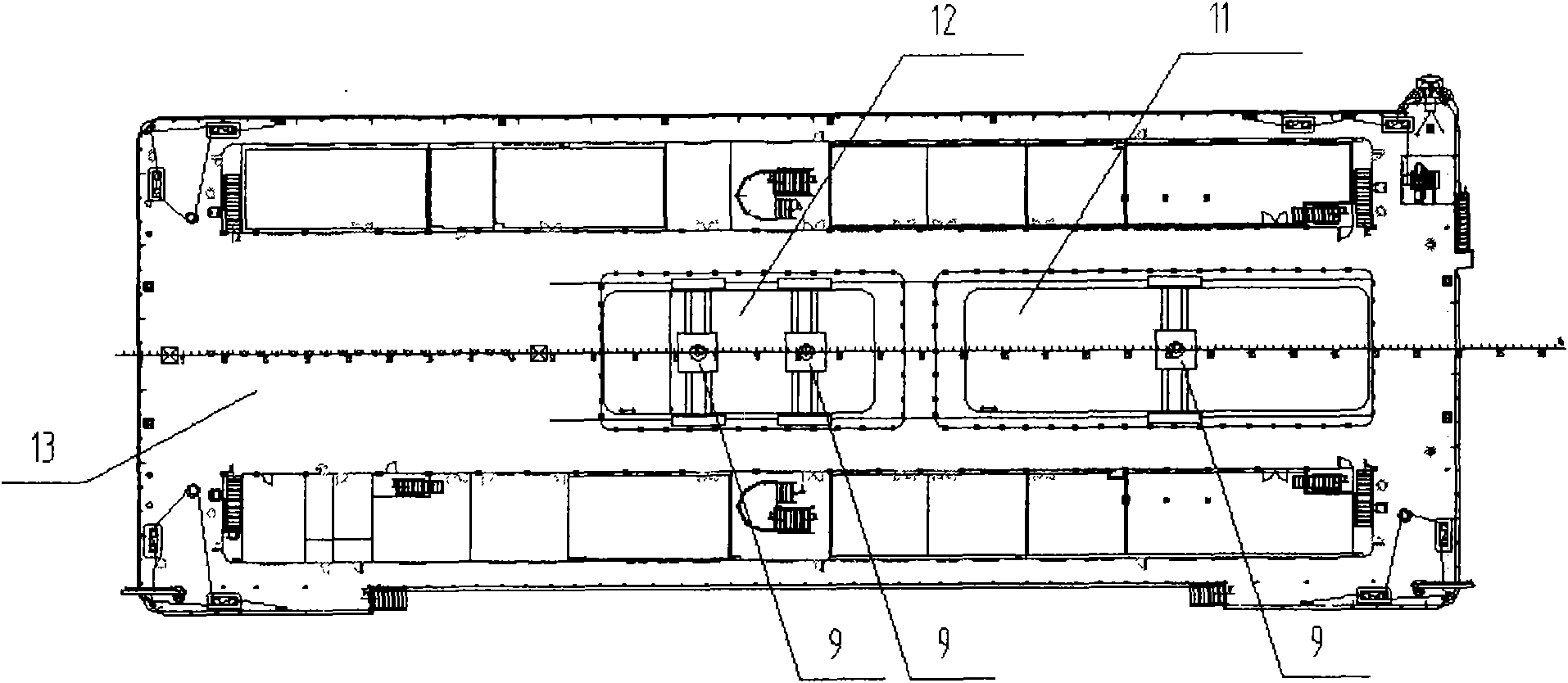 Design method for multi-functional measuring area of large-sized underwater acoustic measurement test vessel