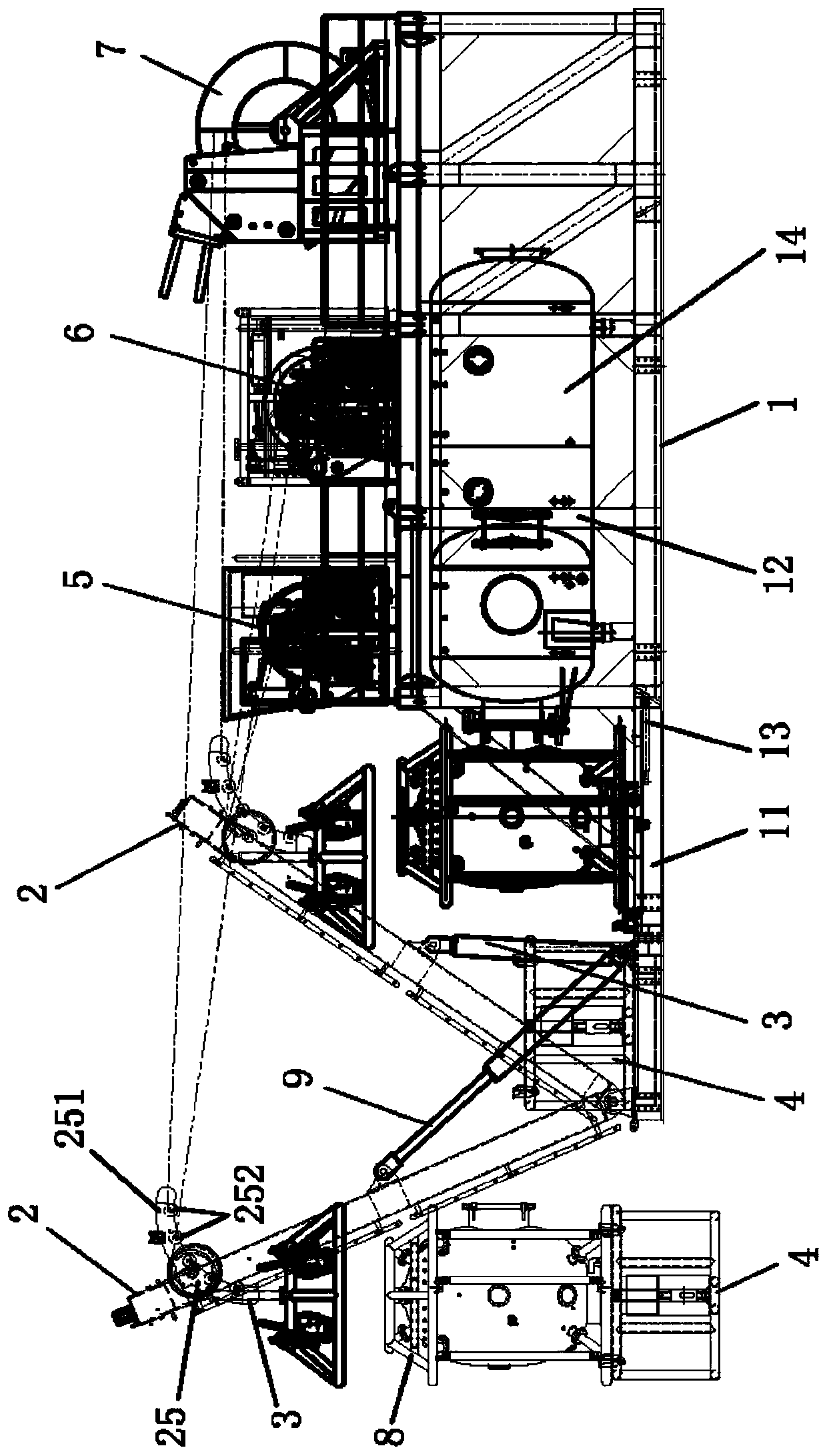 Integrated diving bell retracting and releasing system