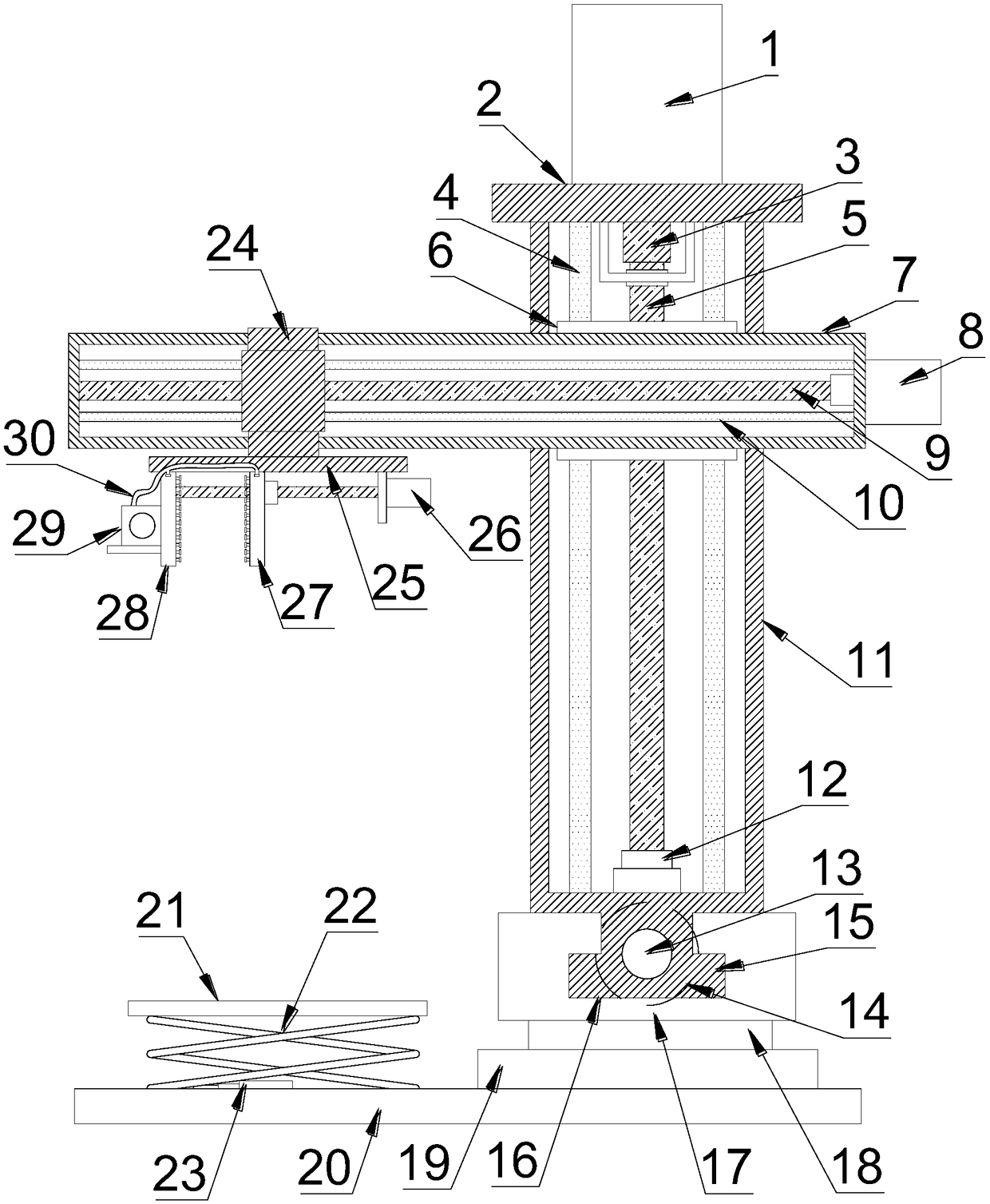Stacking transferring mechanical device with flexible clamping gripper