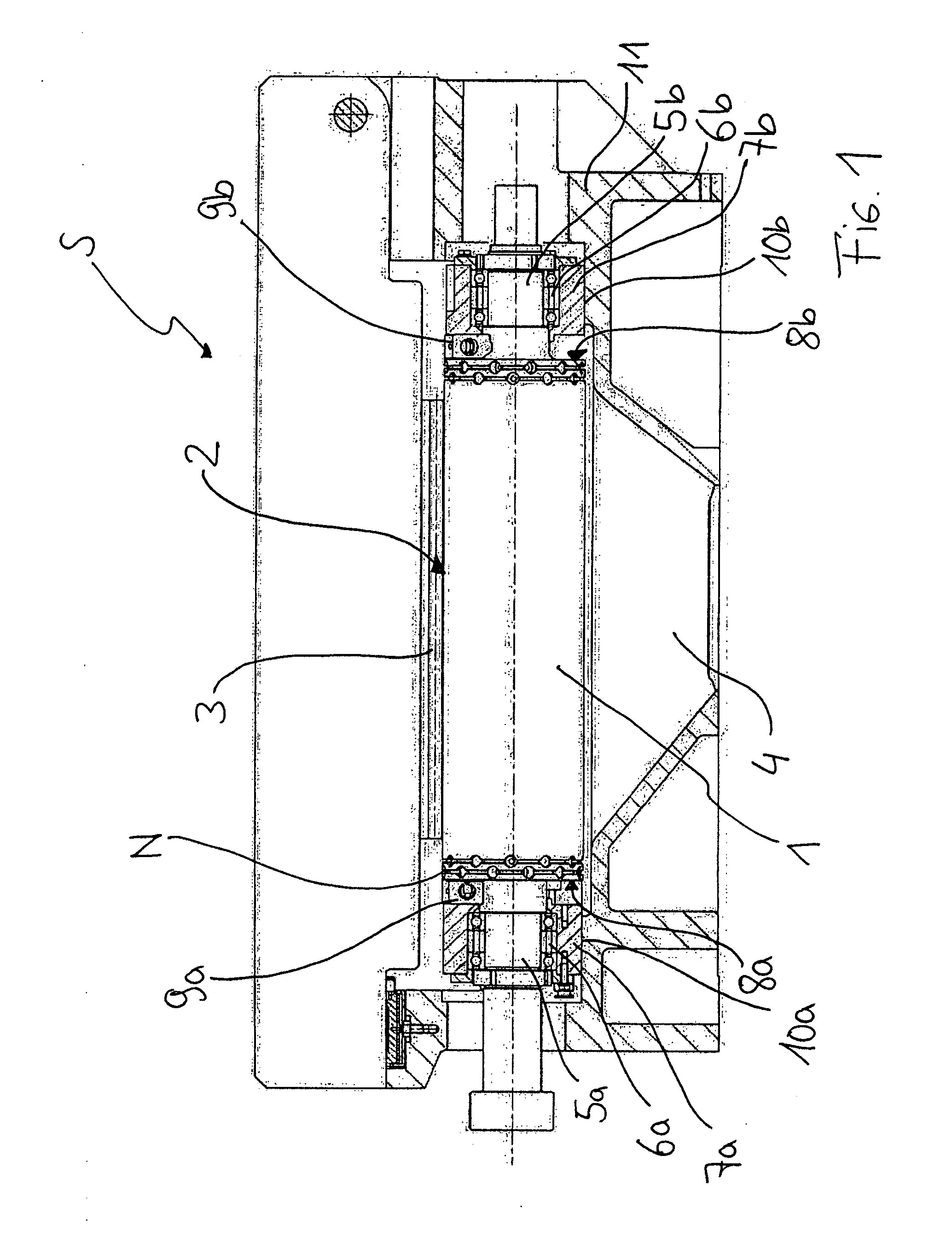 Bearing for a vacuum roller that can be subjected to suction air from both sides