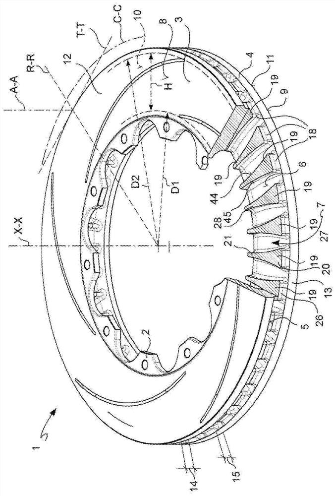 Brake band for disc of ventilated disc brake