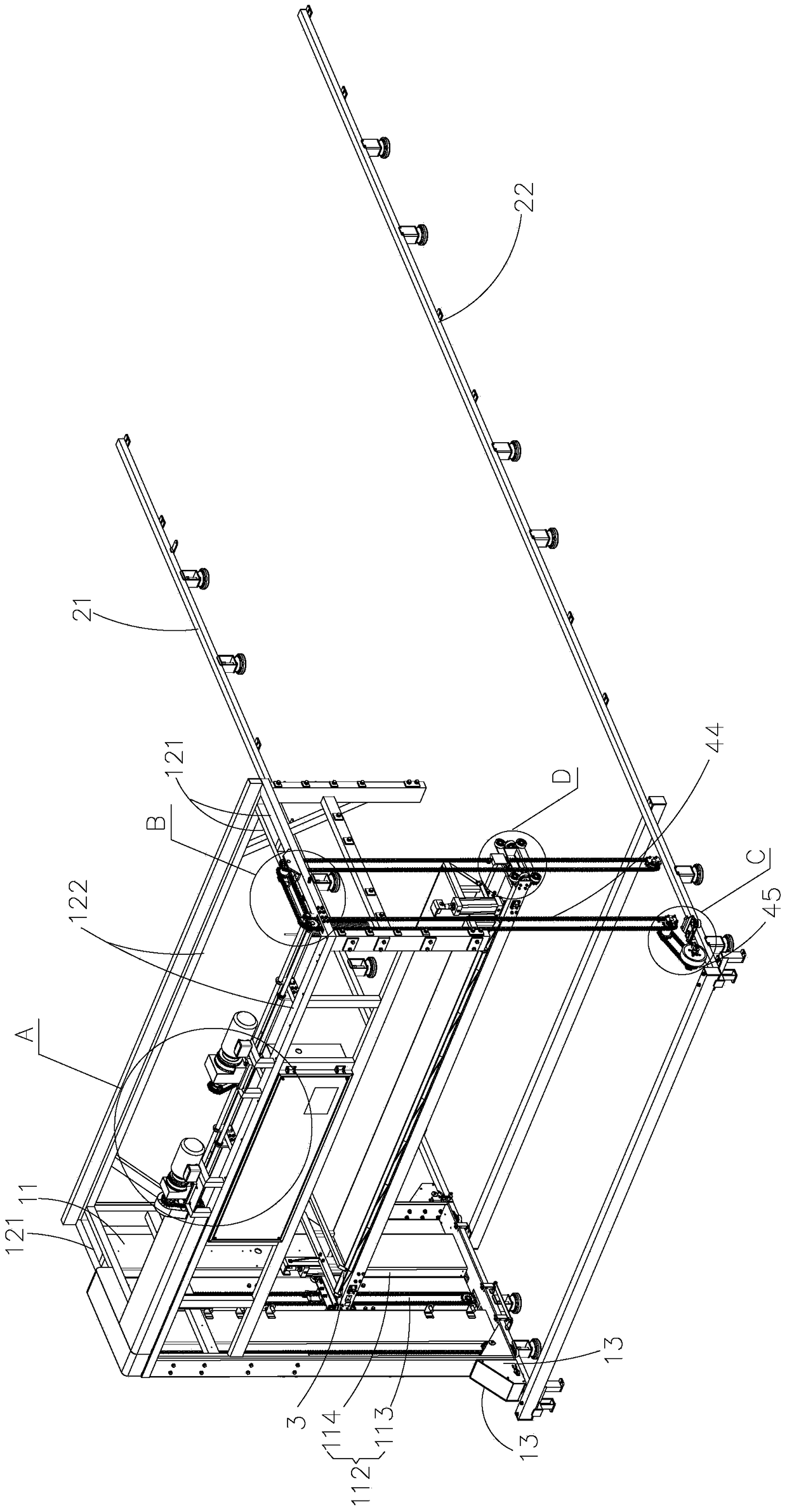 The cloth roll conveying device of the multi -layer layer