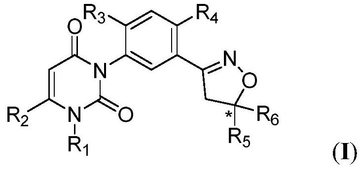 Herbicidal composition containing optically active phenylisoxazoline and application