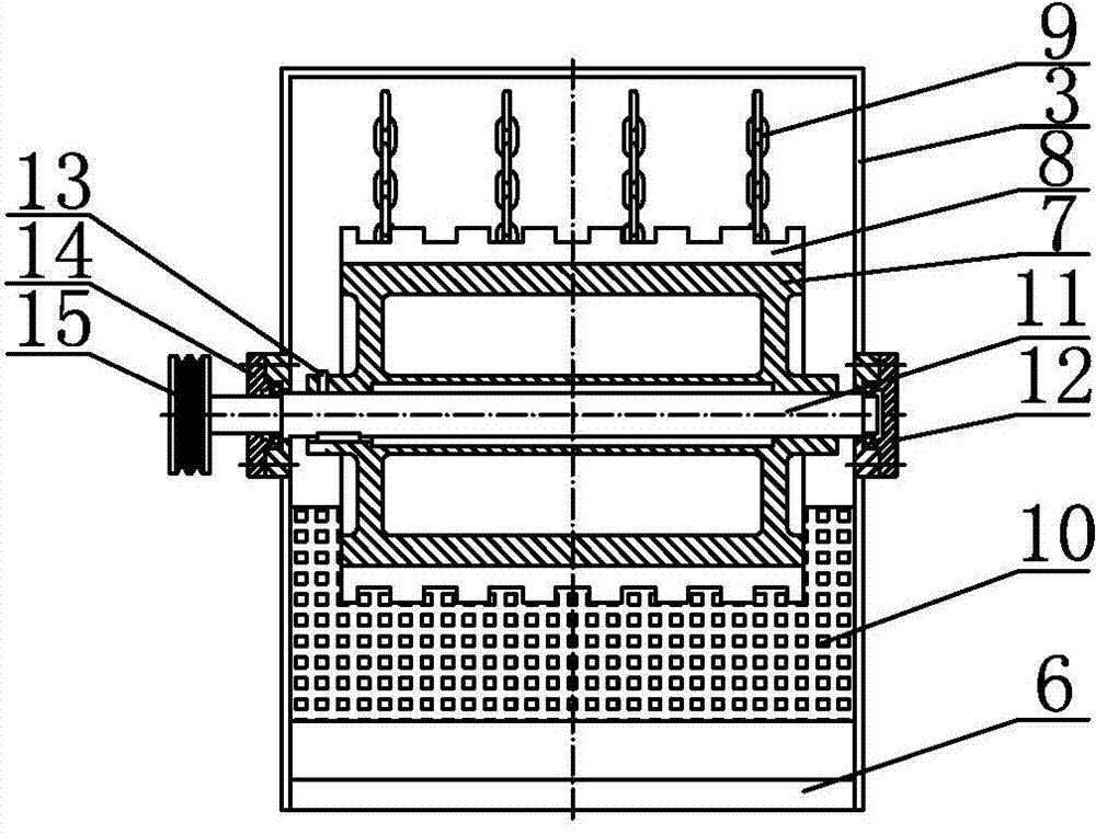 Dispersing device for roller press