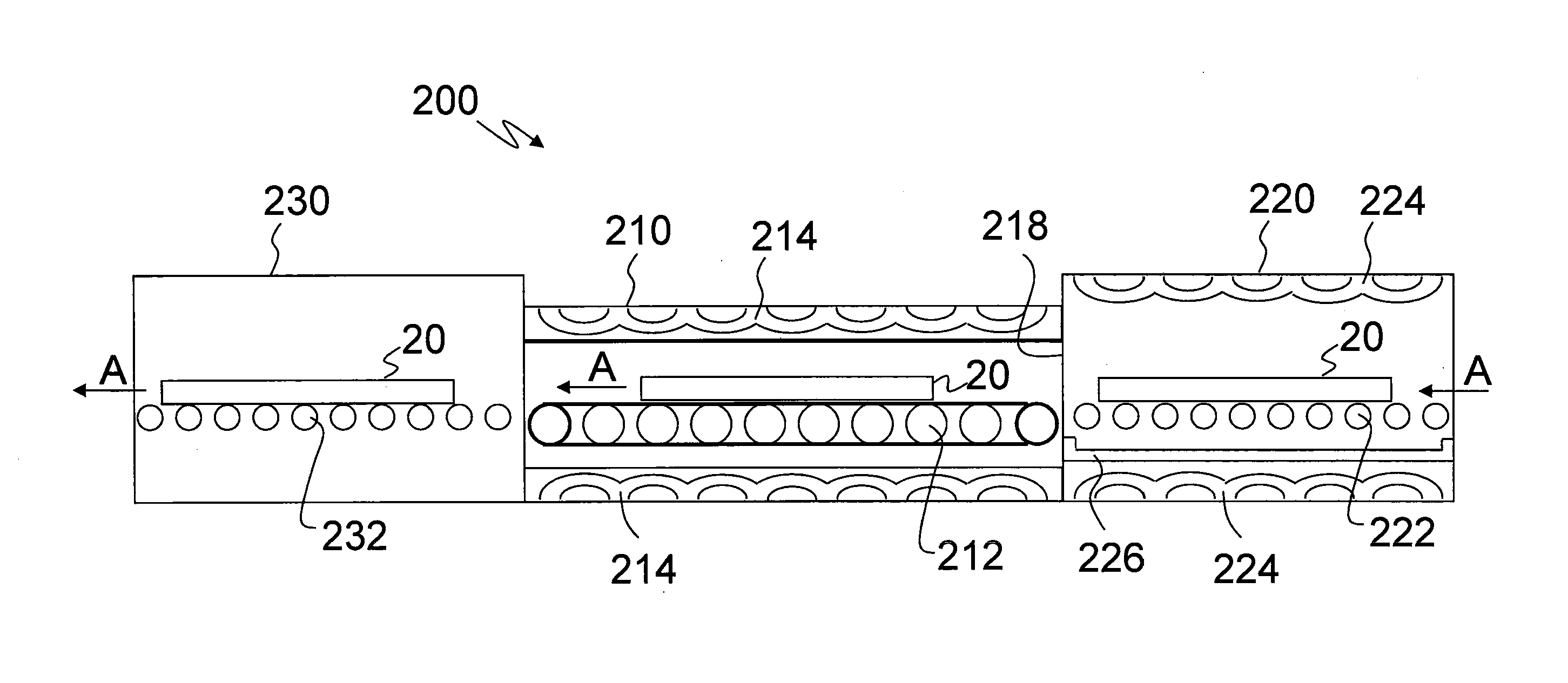 Method and apparatus providing separate modules for processing a substrate