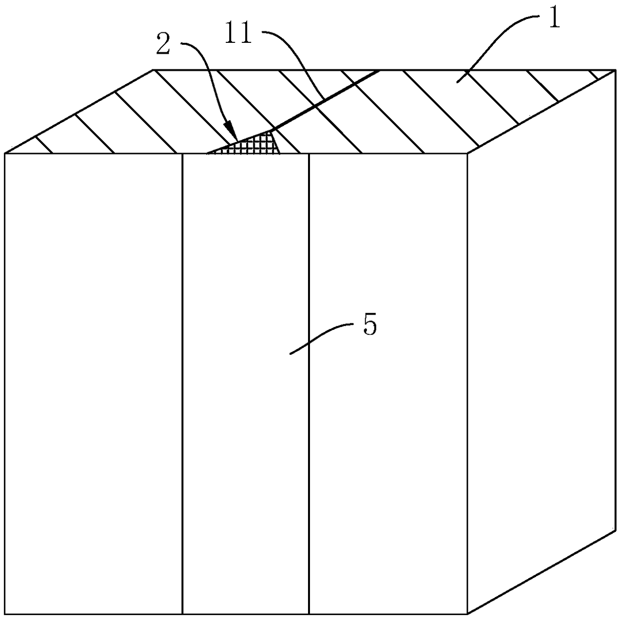 Crack repairing structure capable of being easily, conveniently and quickly constructed and construction method thereof