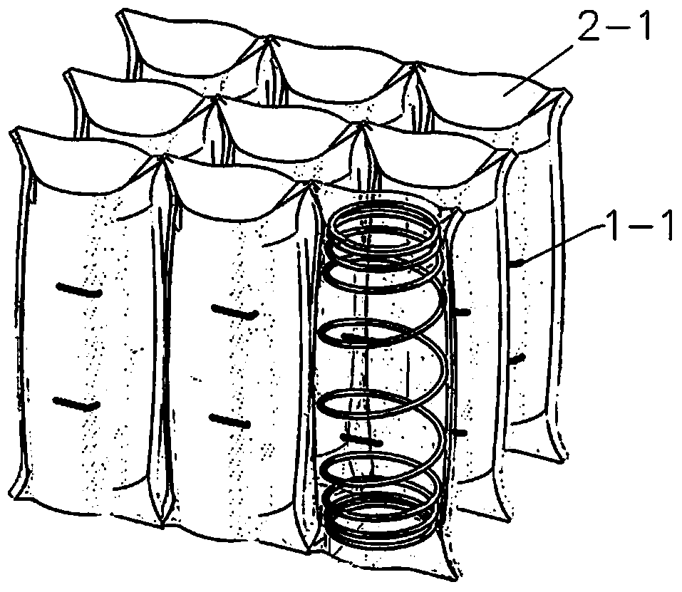 Integral covered bagged spring cushion