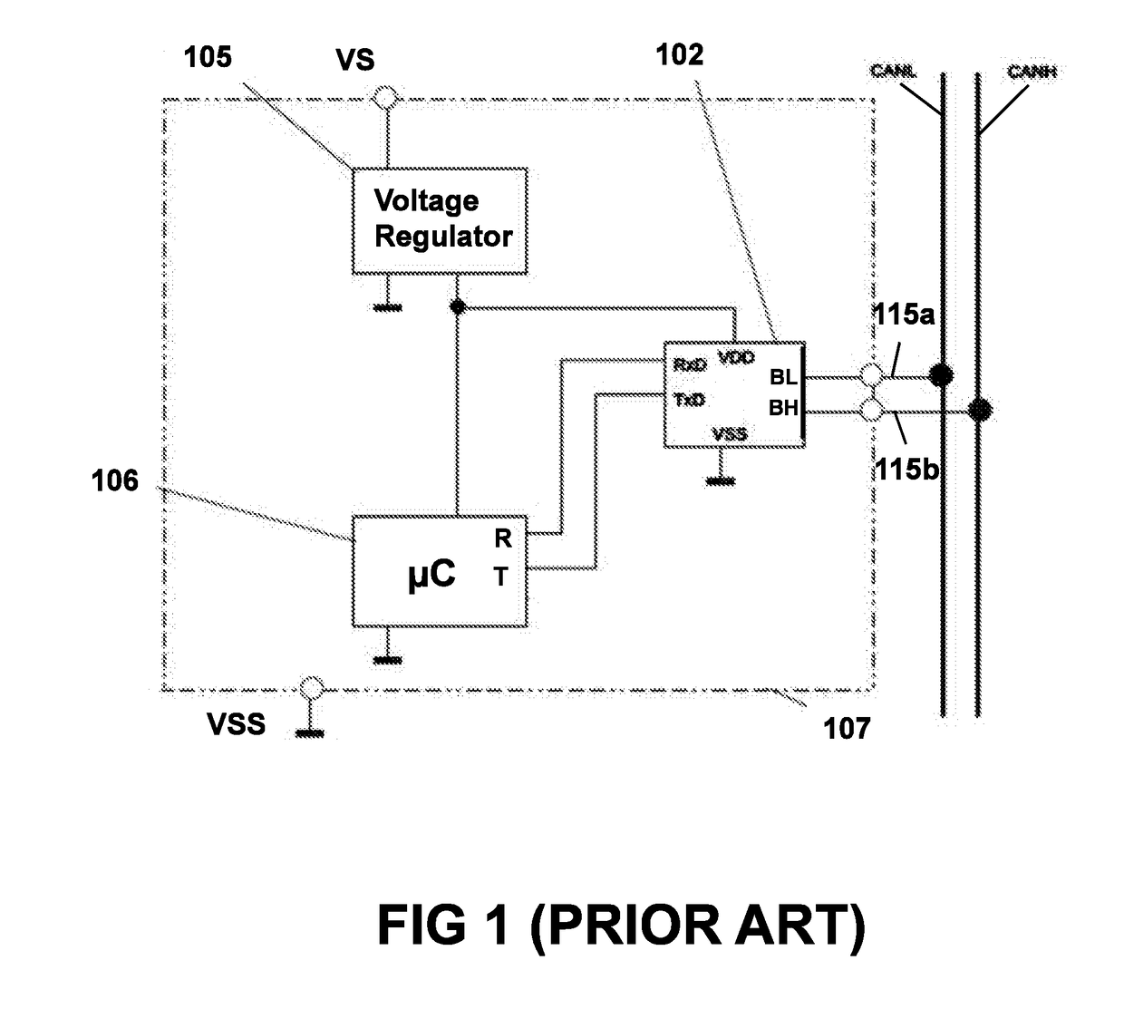 Transceiver circuit for a controller area network with improved safety