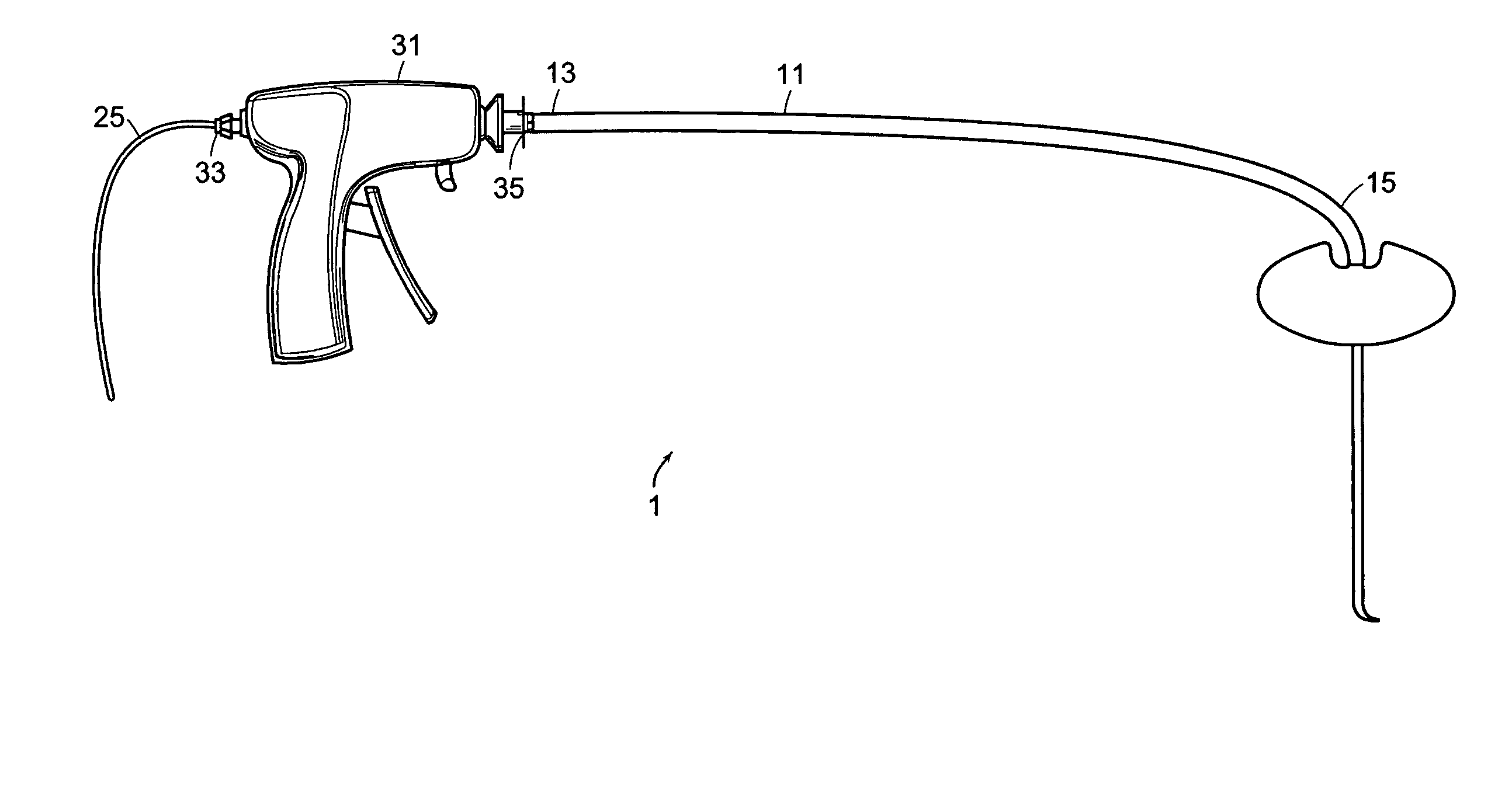 Vertebroplasty device having a flexible plunger