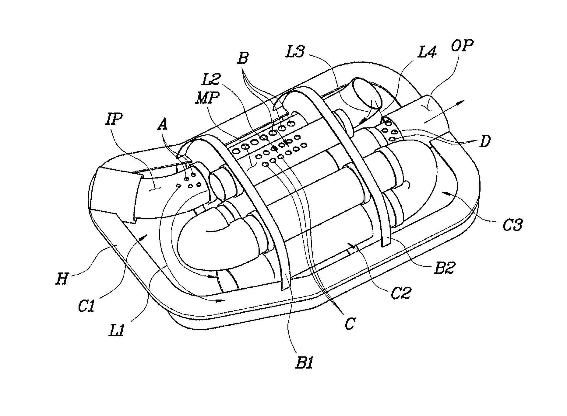 Muffler for vehicle