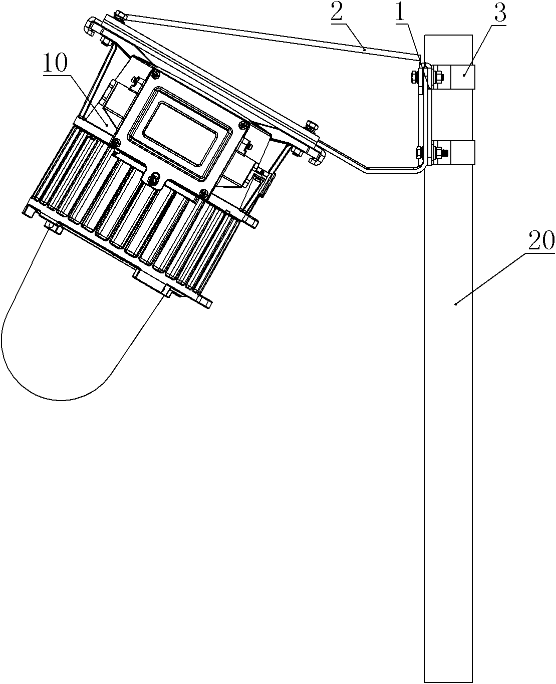Column installation device for lamp