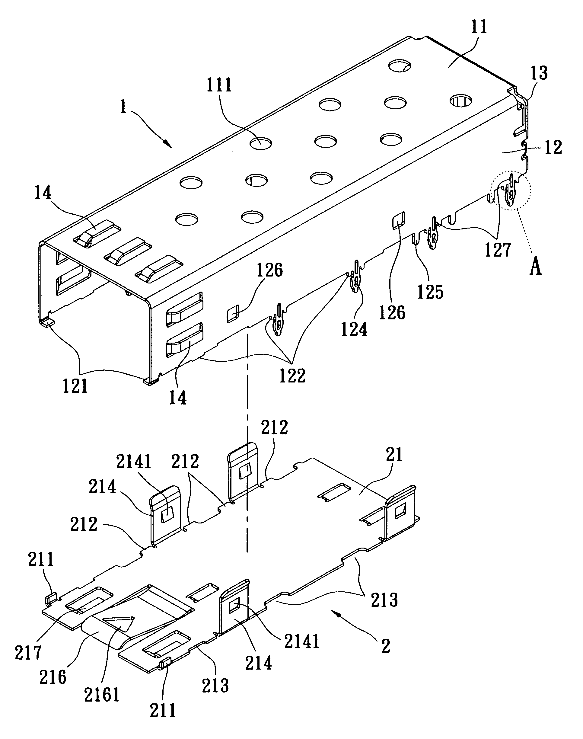 Connector housing for a small and portable transmitting-receiving module