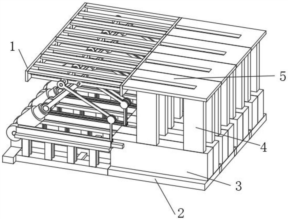 Stepping type hydraulic trestle for large-span inverted arch construction