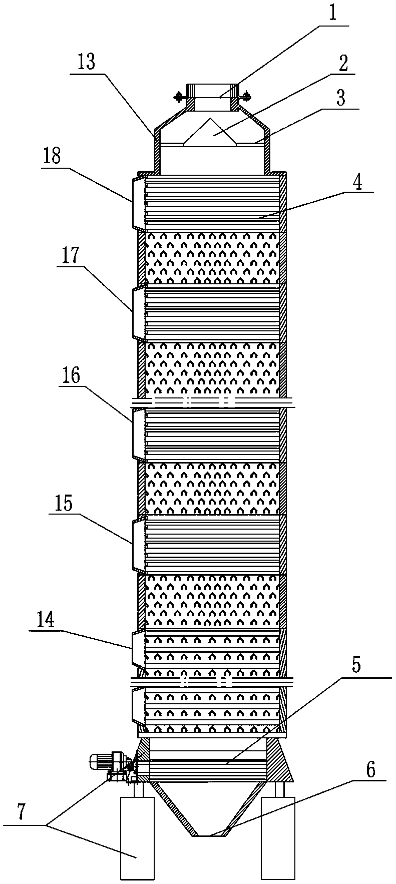 Vertical peanut kernel red skin-removing and tempering machine