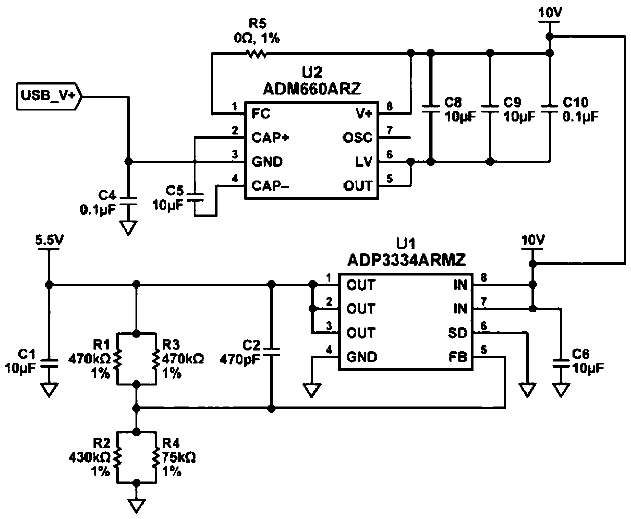Live broadcast sound card voltage output control method and structure