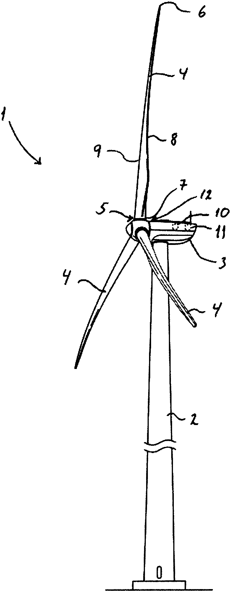A wind turbine and a method of operating a wind turbine with a rotational speed exclusion zone