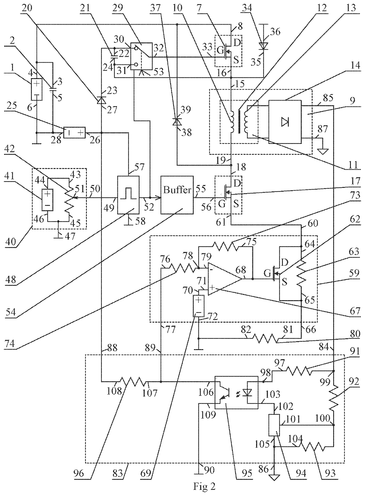 DC voltage-pulse voltage converter