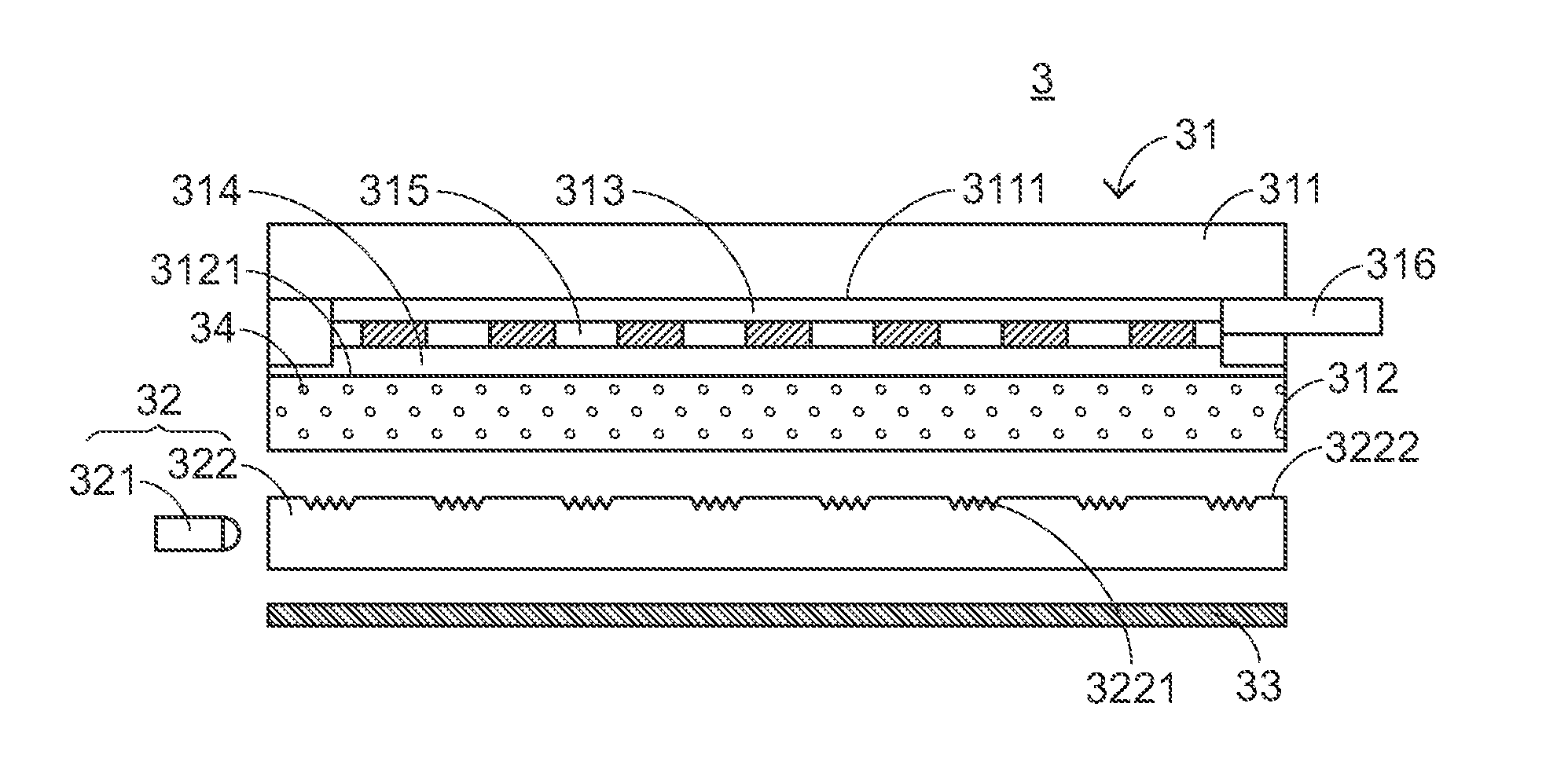 Back illuminated input device with selectively visible luminous patterns