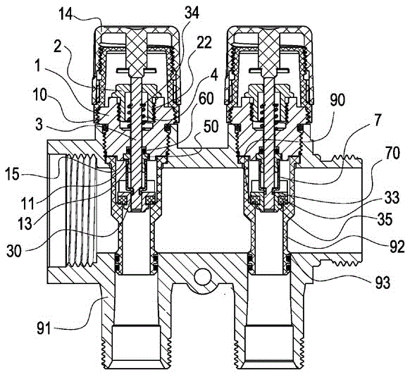 Stop type anti-scaling valve element sleeved with film and valve comprising valve element