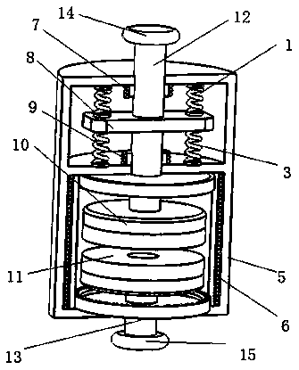 Cylindrical electronic permanent-magnet spring with dual effects