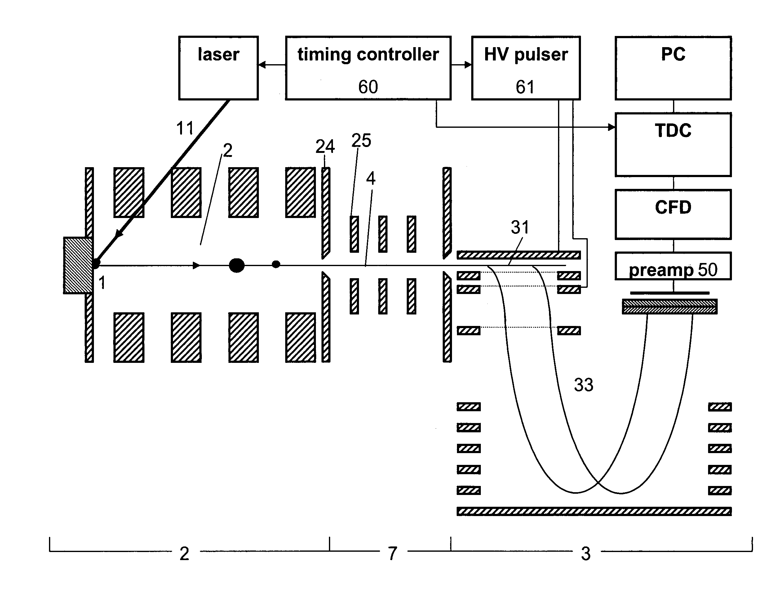 Time-of-flight mass spectrometer for monitoring of fast processes