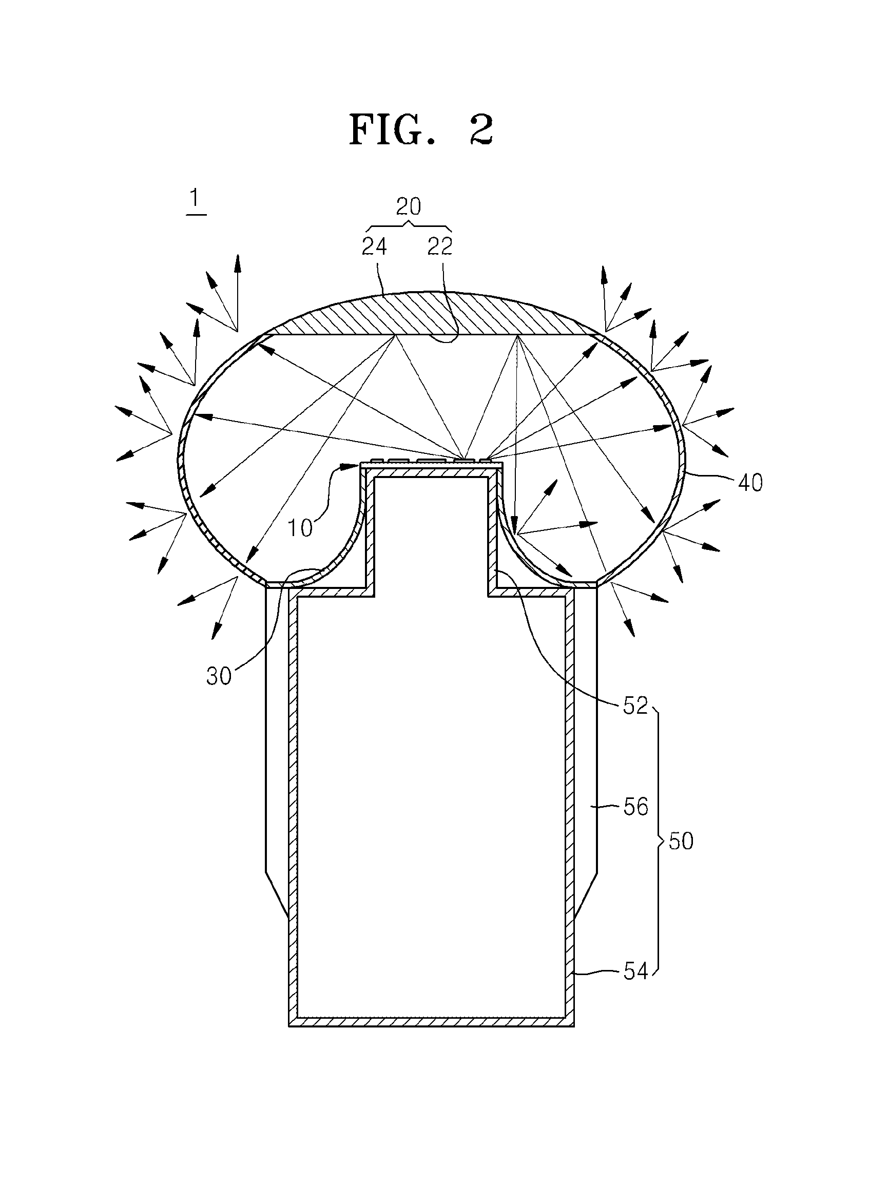 Lighting device capable of emitting light with a wide angle
