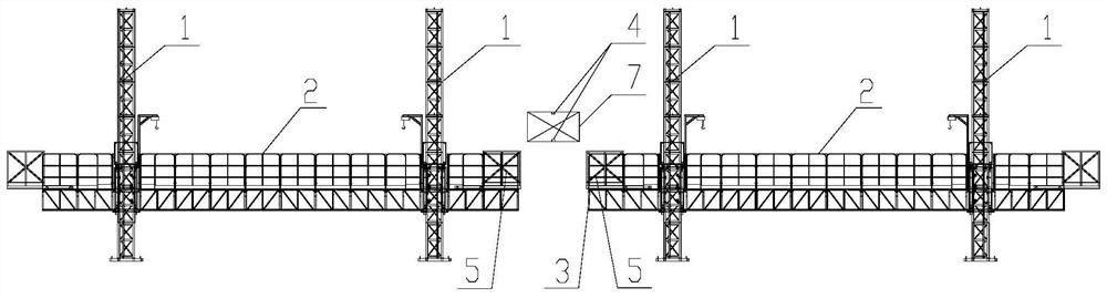 Guide frame climbing type working platform system capable of achieving obstacle avoidance