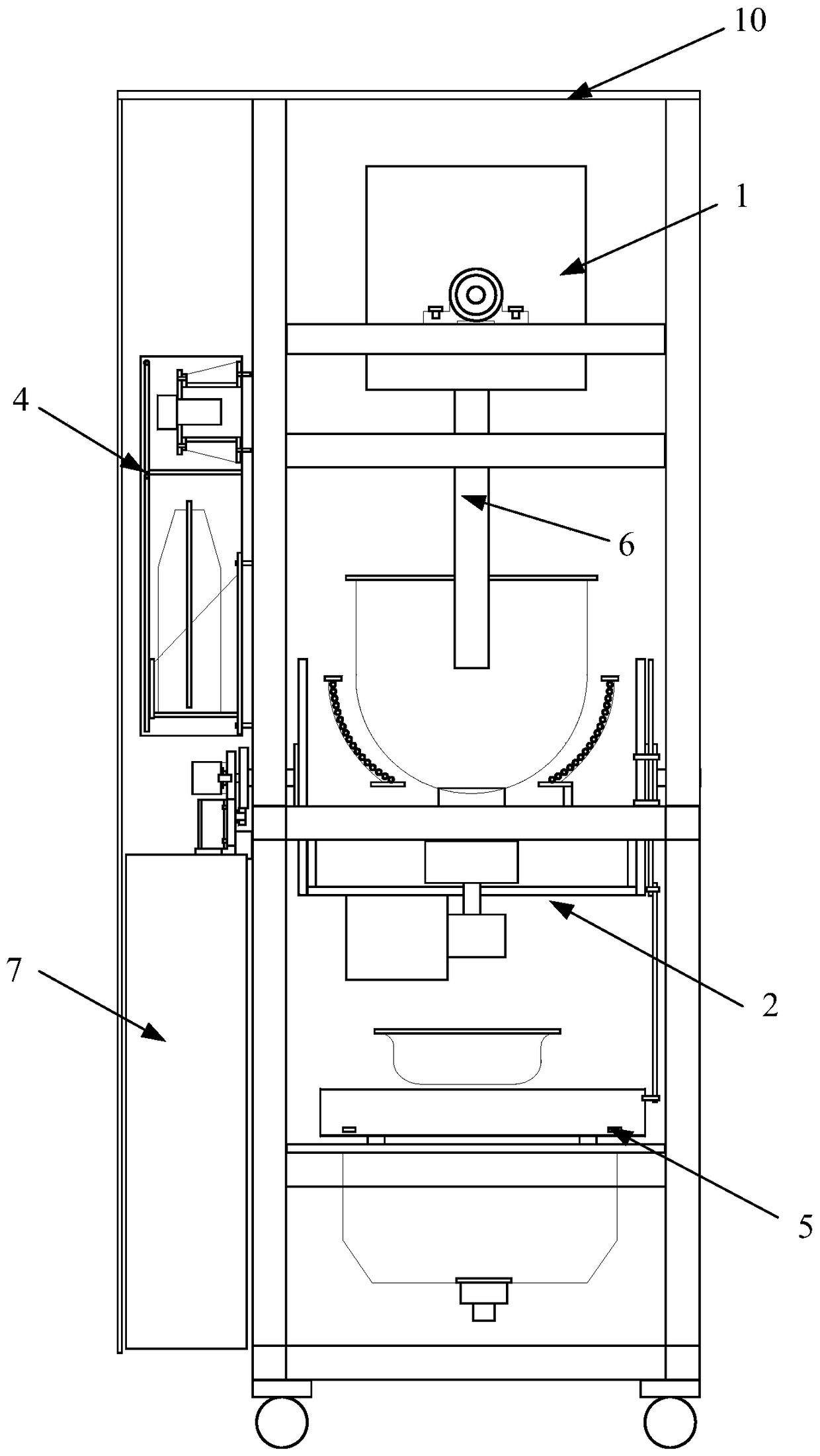Automatic feeding device suitable for automatic cooking machine