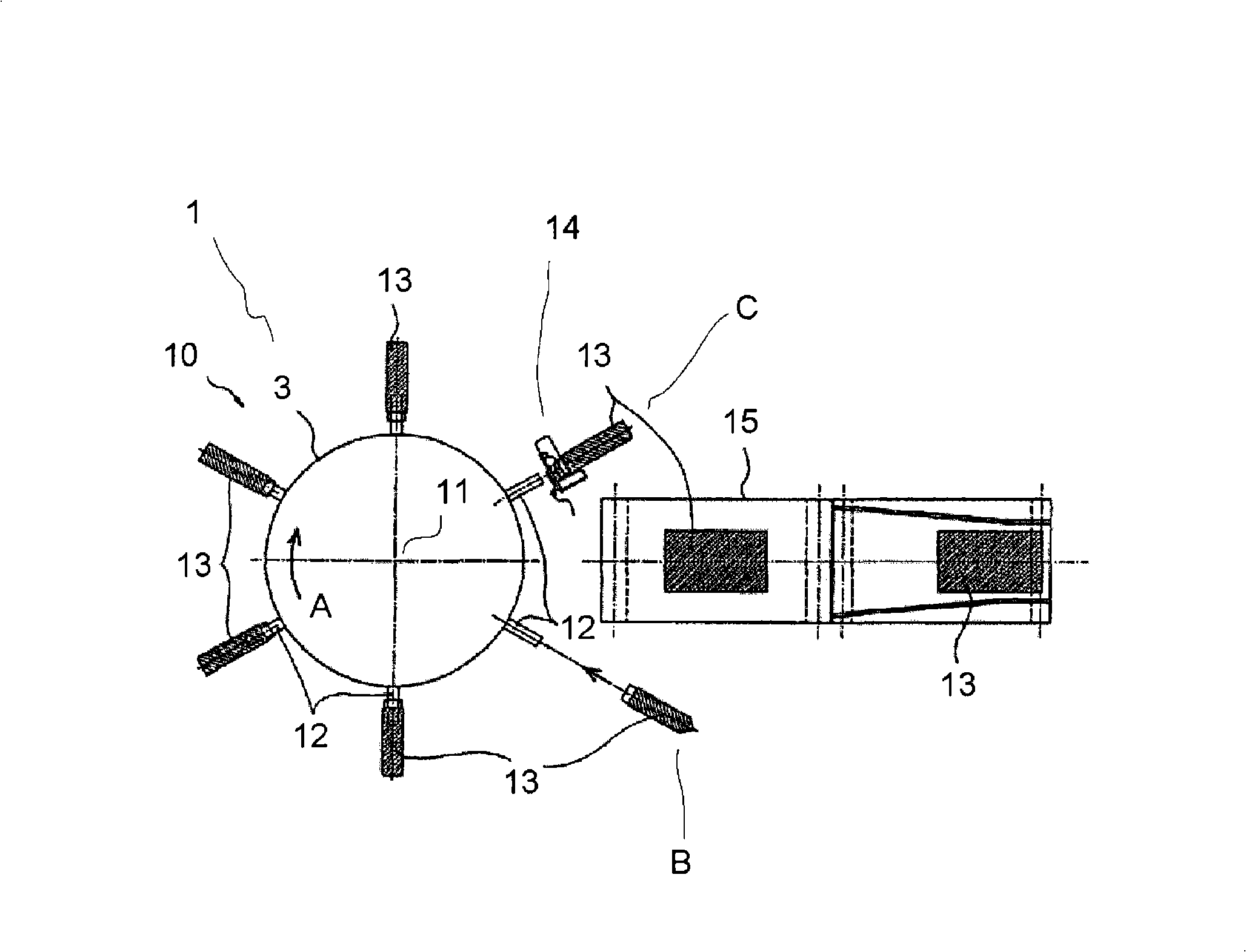 Packing machine and packing method for filling bags