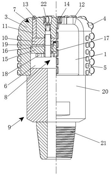 PDC drill bit with telescopic cutting auxiliary tooth assembly and using method