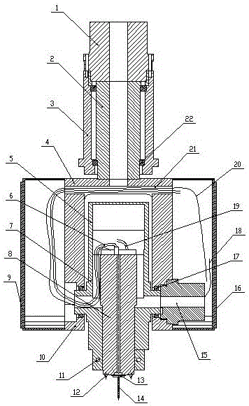 A double swing head with integrated pneumatic auxiliary chip removal device