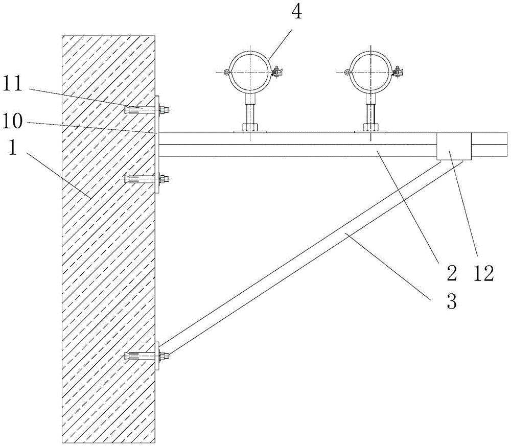 Corbel diagonal bracing type pipeline hanger