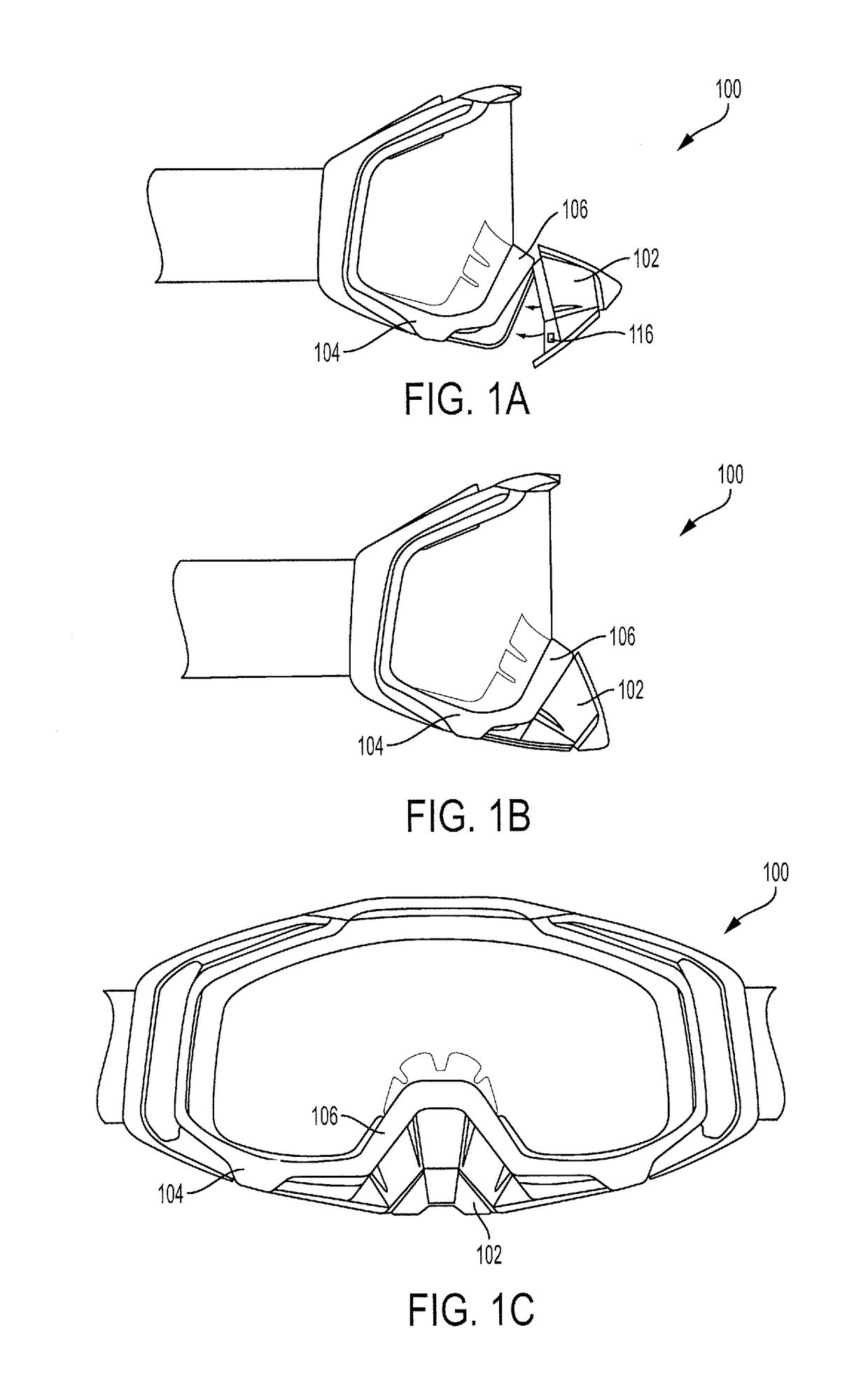 Goggle with removable noseguard