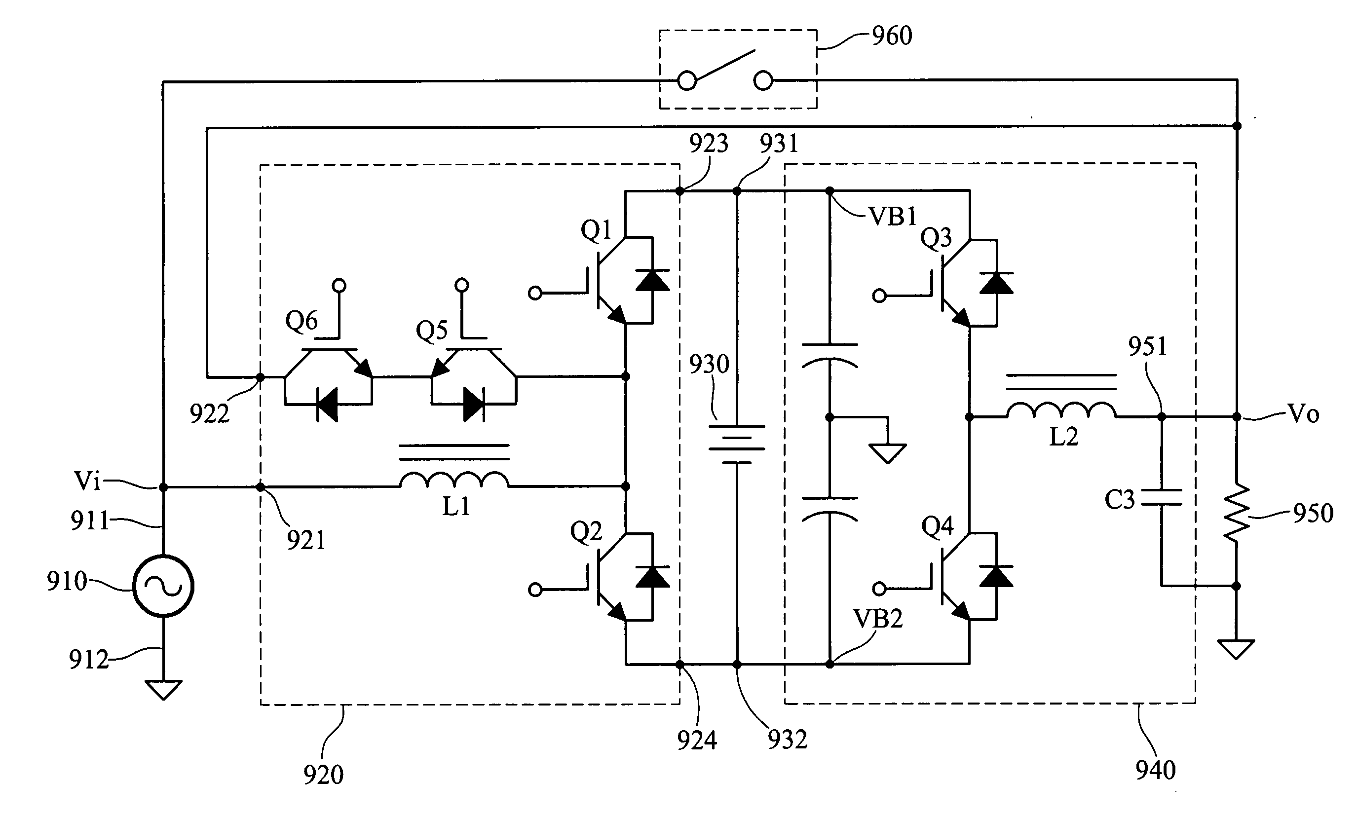 Methods and apparatus providing double conversion/series-parallel hybrid operation in uninterruptible power supplies