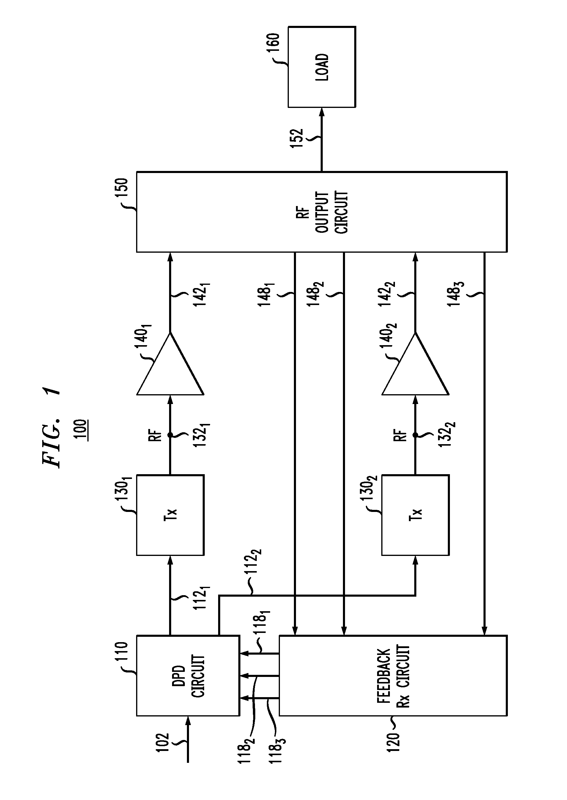 Radio-frequency transmitter, such as for broadcasting and cellular base stations