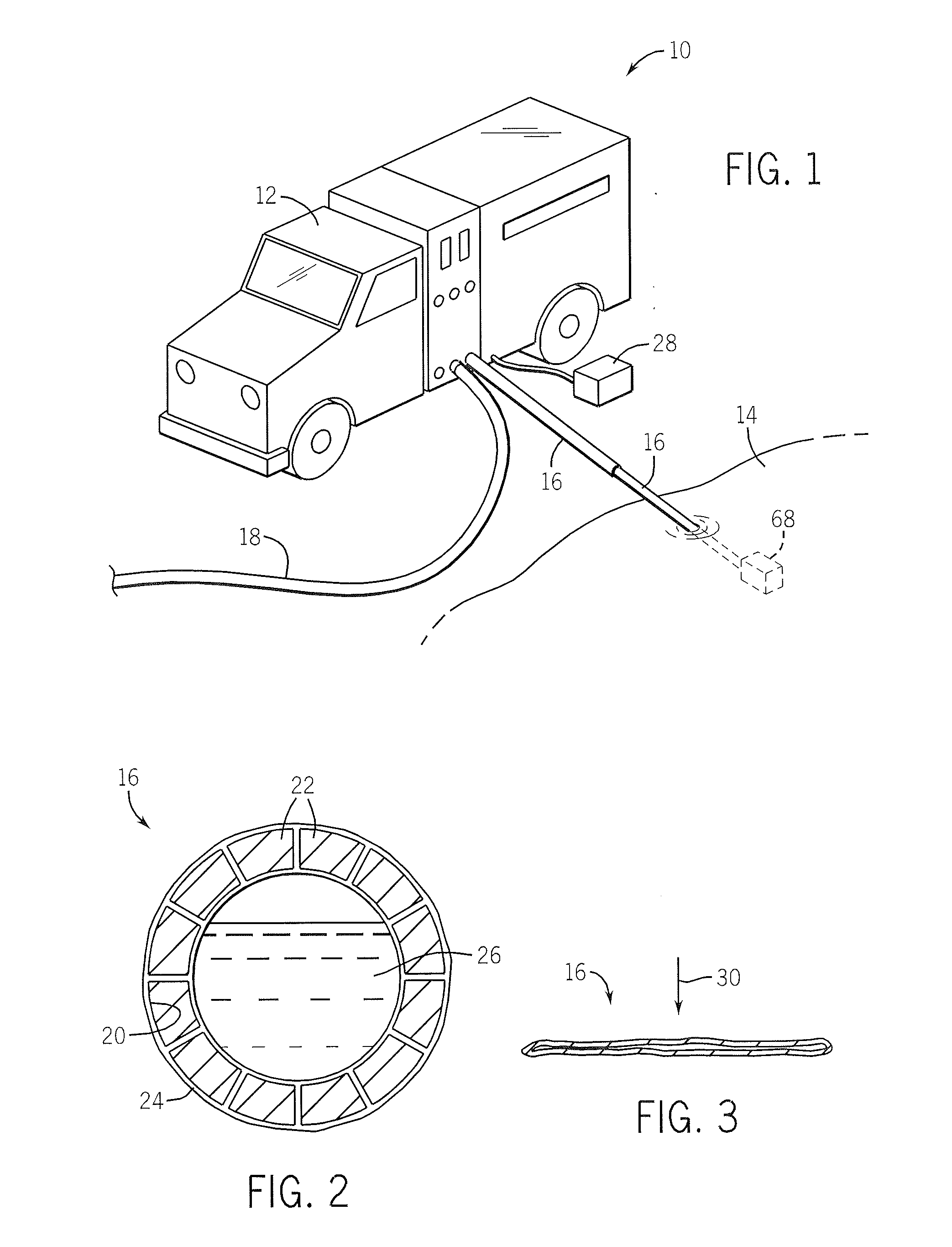 Irrigation system with inflatable suction hose